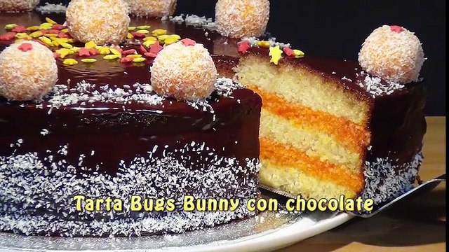 Receta Tarta Bugs Bunny con chocolate - Recetas de cocina, paso a paso, tutorial Bugs Bunny Cartoons
