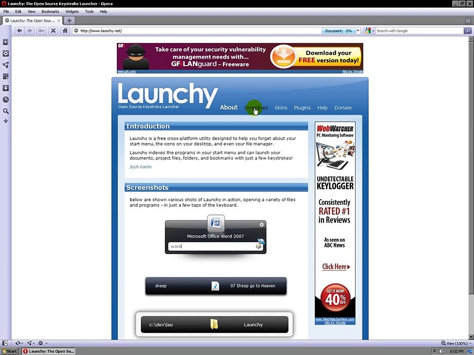 Windows EP:7// Launchy; open source keystroke launcher