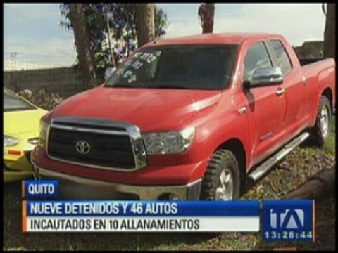 Nueve detenidos y 46 autos incautados en 10 allanamientos
