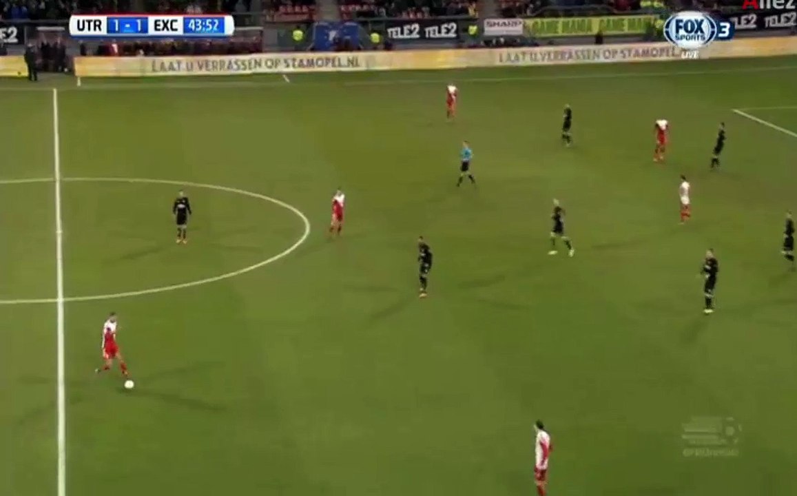 Sebastien Haller Goal - FC Utrecht 2 - 1 Excelsior 18.03.2016