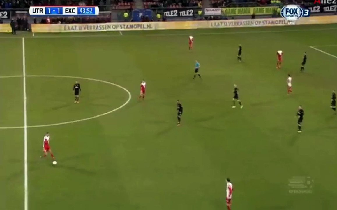 Sebastien Haller Goal - FC Utrecht 2 - 1 Excelsior 18.03.2016