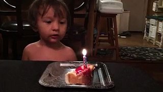 Little Boy Adorably Fails At Blowing Out Birthday Candles