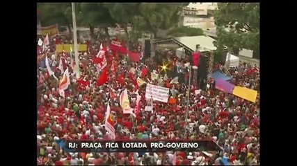 Manifestação pró-governo lota centro do Rio de Janeiro