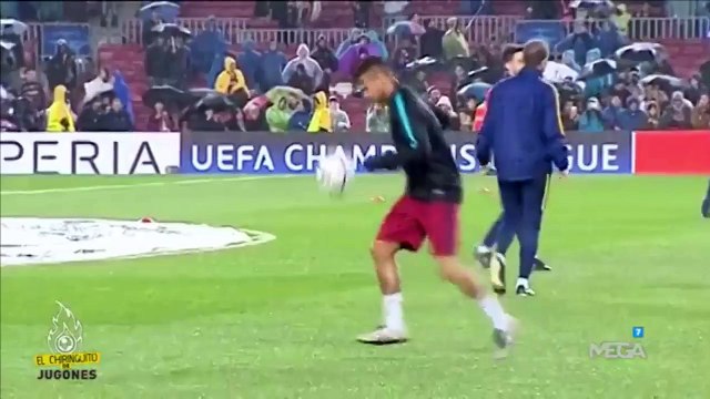 El show de freestyle de Neymar en el calentamiento antes del partido ante Arsenal