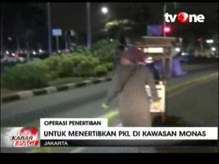 Penertiban PKL dan Parkir liar di Monas Ricuh