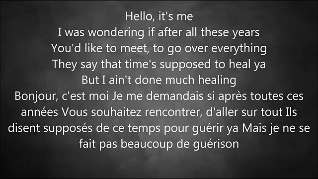 adele - Hello paroles (anglais_français)