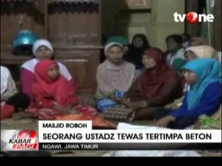 Pilar Masjid di Ngawi Roboh Menewaskan Guru Ngaji