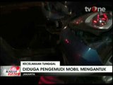 Sopir Mengantuk, Honda Jazz Hantam Pembatas Jalan