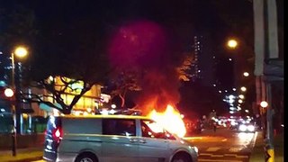 Car on fire at Bukit Batok West Ave 7!