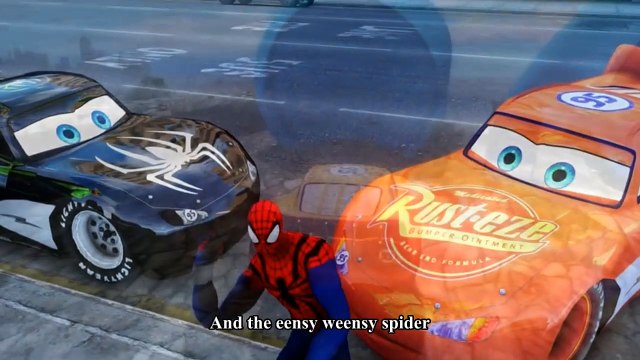Cars Songs For Kids ♪ The Eensy Weensy Spider ♪ Spiderman Nursery with Lightning