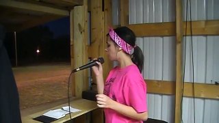 Erica Diehl Sings National Anthem at Powderpuff Football Game.