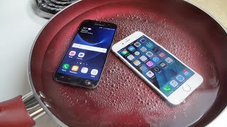 Samsung Galaxy S7 vs iPhone 6S Boiling Hot Water Test