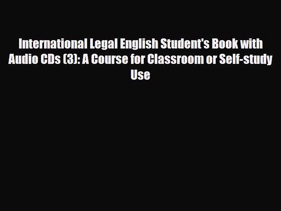 Download International Legal English Student's Book with Audio CDs (3): A Course for Classroom