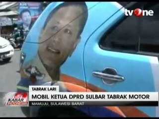 Mobil Ketua DPRD Sulbar Tabrak Motor
