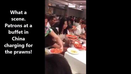 China Rowdy Buffet Scooping Prawns