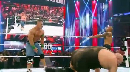 wwE rock and john cena attacking on big show full match royal rumble