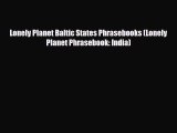 PDF Lonely Planet Baltic States Phrasebooks (Lonely Planet Phrasebook: India) PDF Book Free