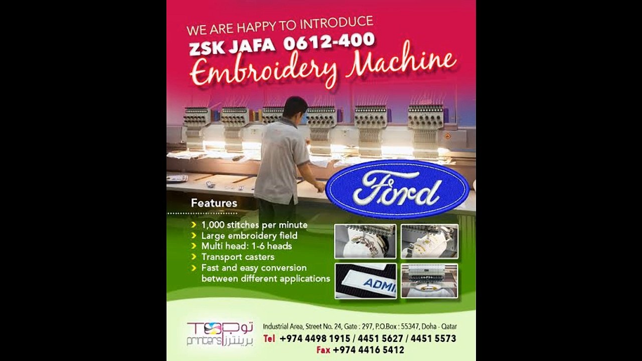 Top Printers Embriodery Machine