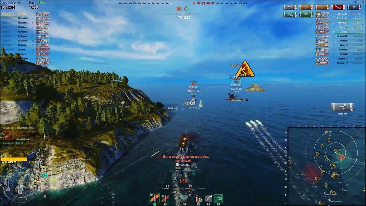 World of Warships - Wickes Torpedo Run & Escape