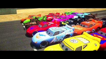 Descargar video: Disney Pixar Cars Lightning Mcqueen race with Rayo Dinoco Spiderman Macqueen Mater Batman Hulk