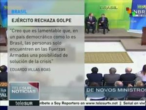 Ejército brasileño rechaza acciones golpistas contra Dilma Rousseff