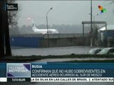 Rusia confirma que no hay sobrevivientes del avión siniestrado