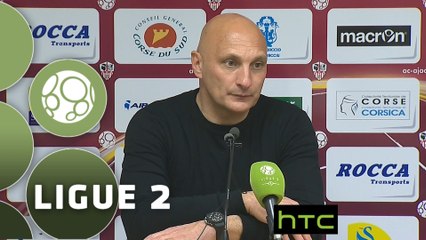 Conférence de presse AC Ajaccio - Chamois Niortais (2-0) : Olivier PANTALONI (ACA) -  (CNFC) - 2015/2016
