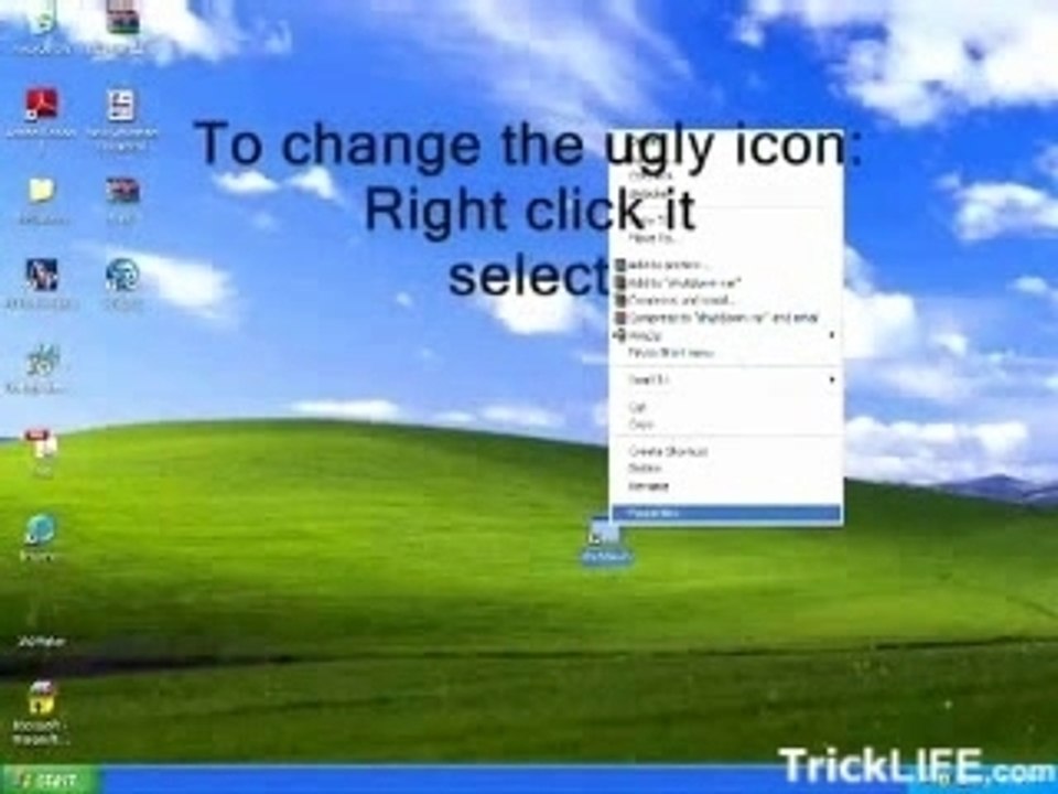 How to shutdown windows xp with just one click