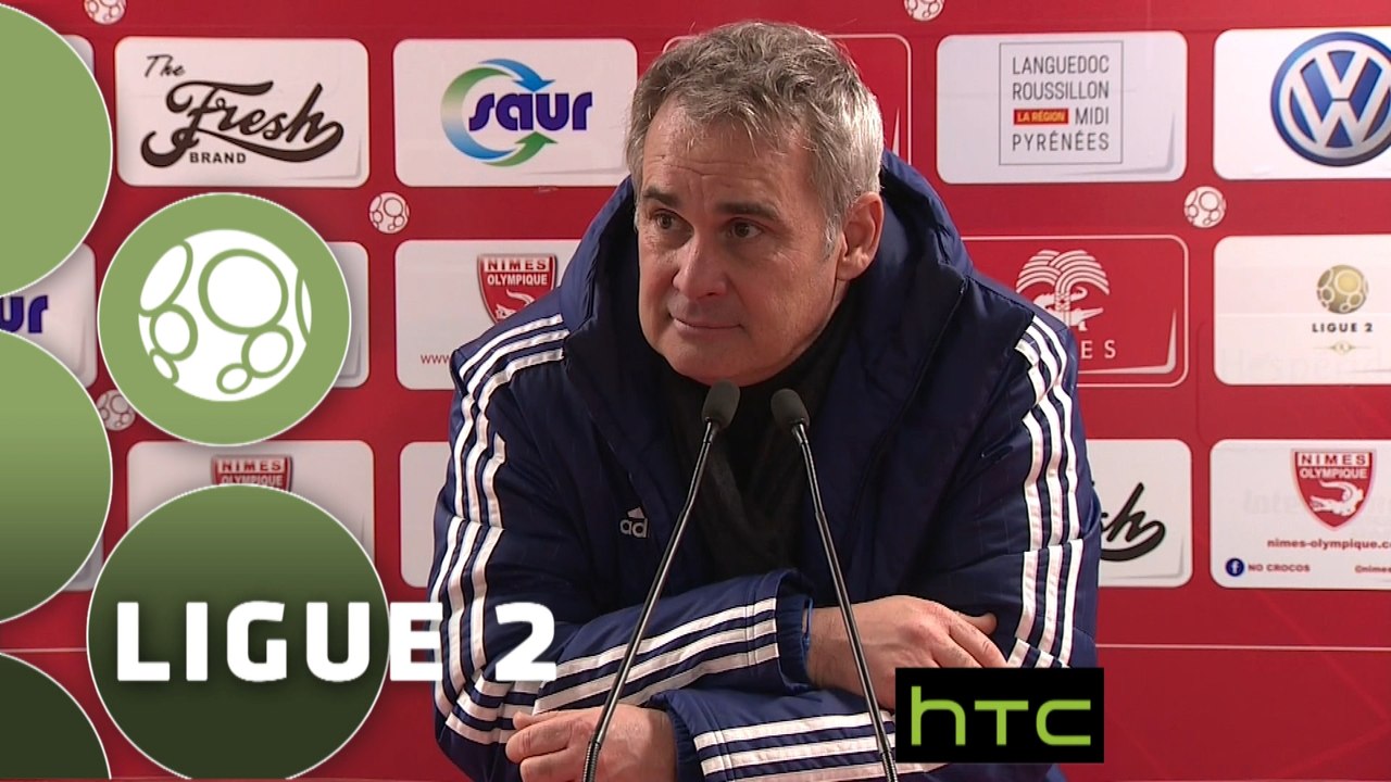 Conférence de presse Nîmes Olympique - US Créteil-Lusitanos (1-3) : Bernard BLAQUART (NIMES) - Laurent ROUSSEY (USCL) - 2015/2016