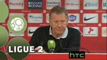 Conférence de presse Stade Brestois 29 - Dijon FCO (0-0) : Alex  DUPONT (BREST) - Olivier DALL'OGLIO (DFCO) - 2015/2016