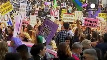 Basta! Demonstration gegen Gewalt an Frauen in Madrid