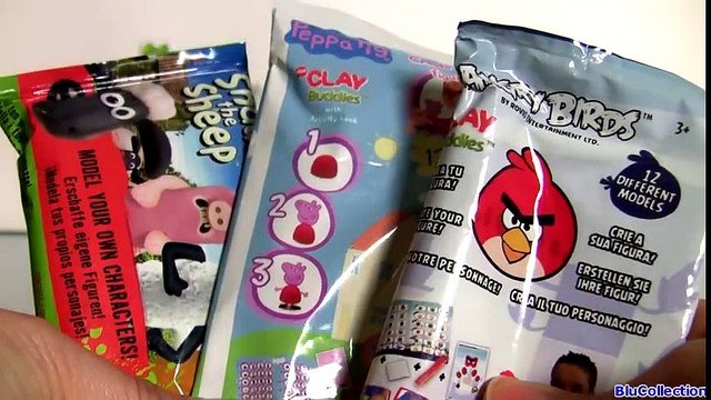 Surprise Clay Buddies Peppa Pig, Play Doh Mickey Mouse Donald Duck, Clay Shaun the Sheep Angry Birds Old Cartoons