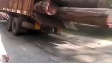 Live  Truck falls off cliff due to overload [Low, 360p]