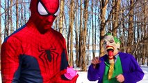 Spiderman & Frozen Elsa vs Joker ! Elsa Kisses Spiderman in Real Life - Fun Superhero Movie!