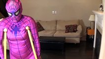 PINK SPIDERGIRL BROKEN LEG VS VENOM WITH FROZEN ELSA SUPERHERO MOVIE IN REAL LIFE IRL