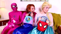 Spiderman Frozen Elsa & Pink Spidergirl VS Maleficent!  Surprise Egg Hunt! Superheroes in Real Life