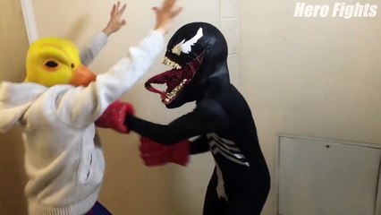 Spiderman Vs Hulk Vs Duck Vs Venom! - Fun Superhero Movie In Real Life
