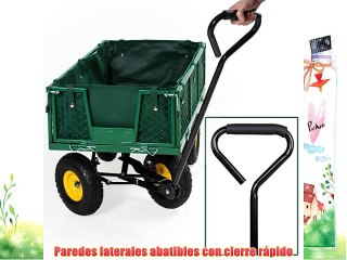 TecTake Carro de transporte carretilla de mano de jardin construccion max. carga 350 kg
