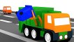 Dessin animé en 3D pour enfants. Quatre voitures colorées - camion-poubelle - YouTube