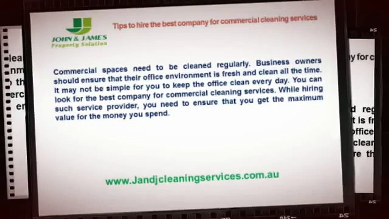 Tips to hire the best company for commercial cleaning services
