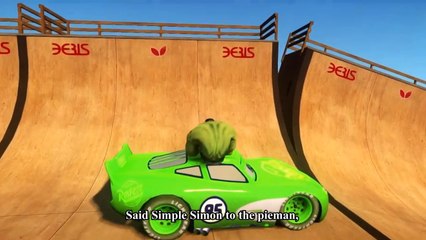 Spiderman Songs Lyrics ♫ Simple Simon ♫ Custom Disney McQueen in Green