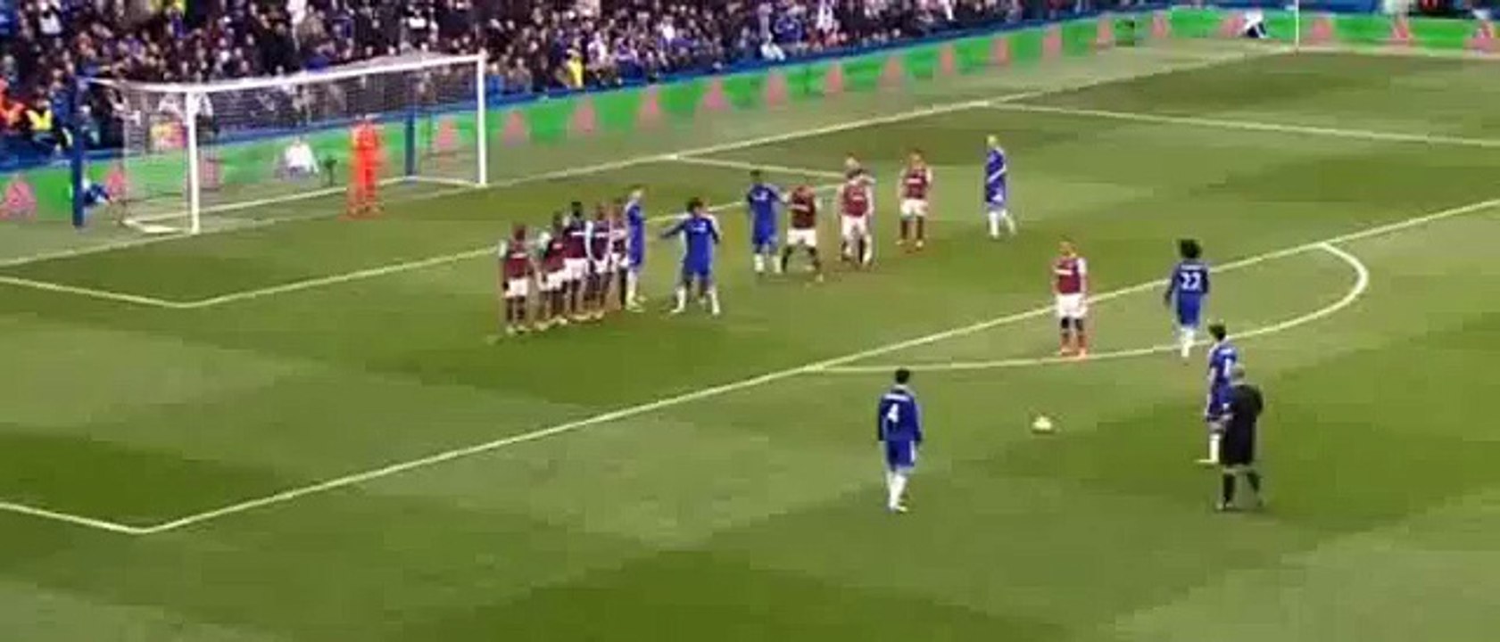 Cesc Fabregas Amazing Freekick Goal - Chelsea vs West Ham United 1-1 (19_3_2016)