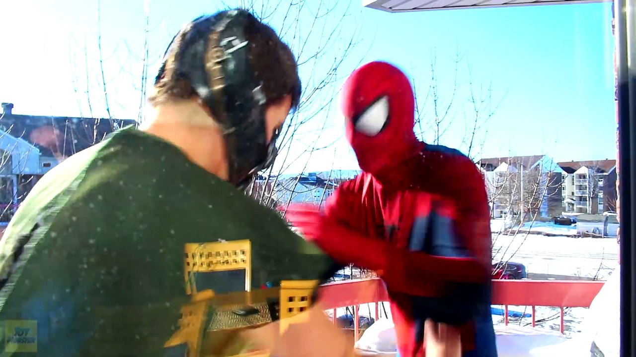 Spiderman vs Bane in Real Life! Spiderman is Trapped in a Jail - Fun Superhero Battle Movie!