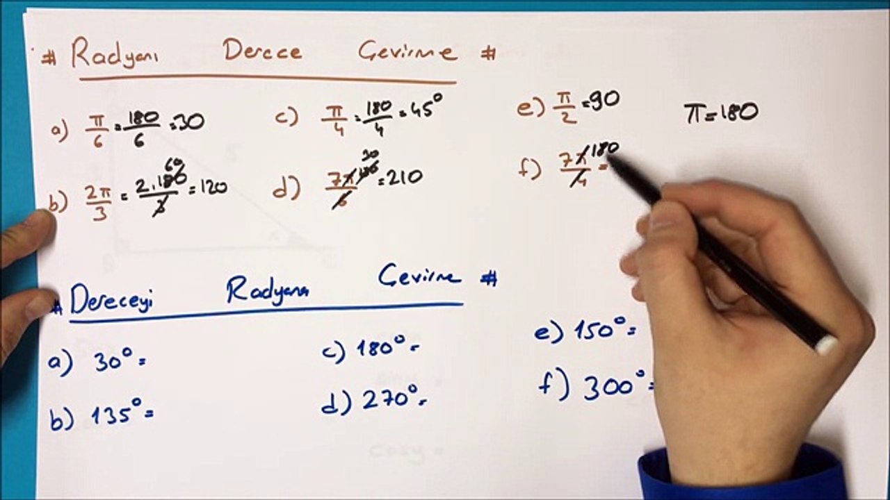 TRİGONOMETRİ 1 - Öğretici Video + 11 Sınıf Yazılı Hazırlık