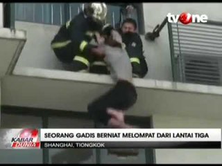 Aksi Dramatis Penyelamatan Bunuh Diri Seorang Wanita di Tiongkok