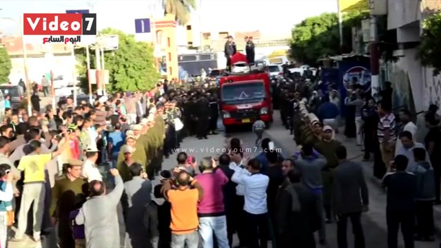 تشييع جثمان الشهيد حسن أبو غنيمة بمسقط رأسه فى بنى سويف