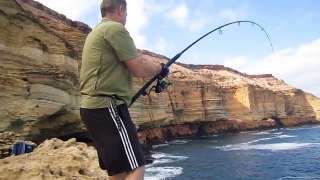 Quobba Spinning at caves. Unexpected Bonfish cut in half by jaws.