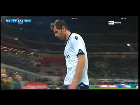 Red Card Senad Lulic - AC Milan 1-1 Lazio (20.03.2016) Serie A