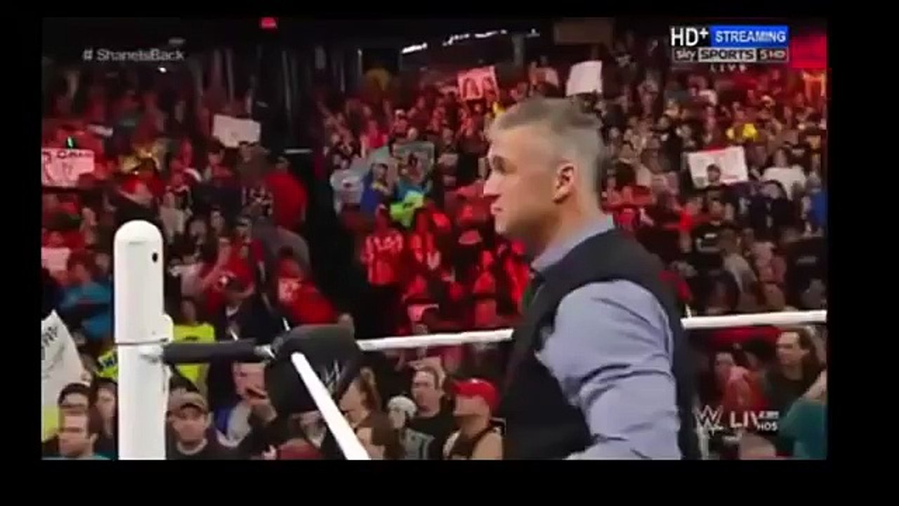 WWE RAW MARCH 7, 2016 SHANE MCMAHON Fighting 4 SECURITY