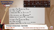 A Change Is Gonna Come - Sam Cooke Bass Backing Track with scale, chords and lyrics